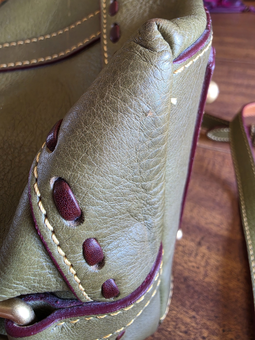 Dooney & Bourke Olive Green Florentine Leather Satchel Bag - Picture 10 of 16